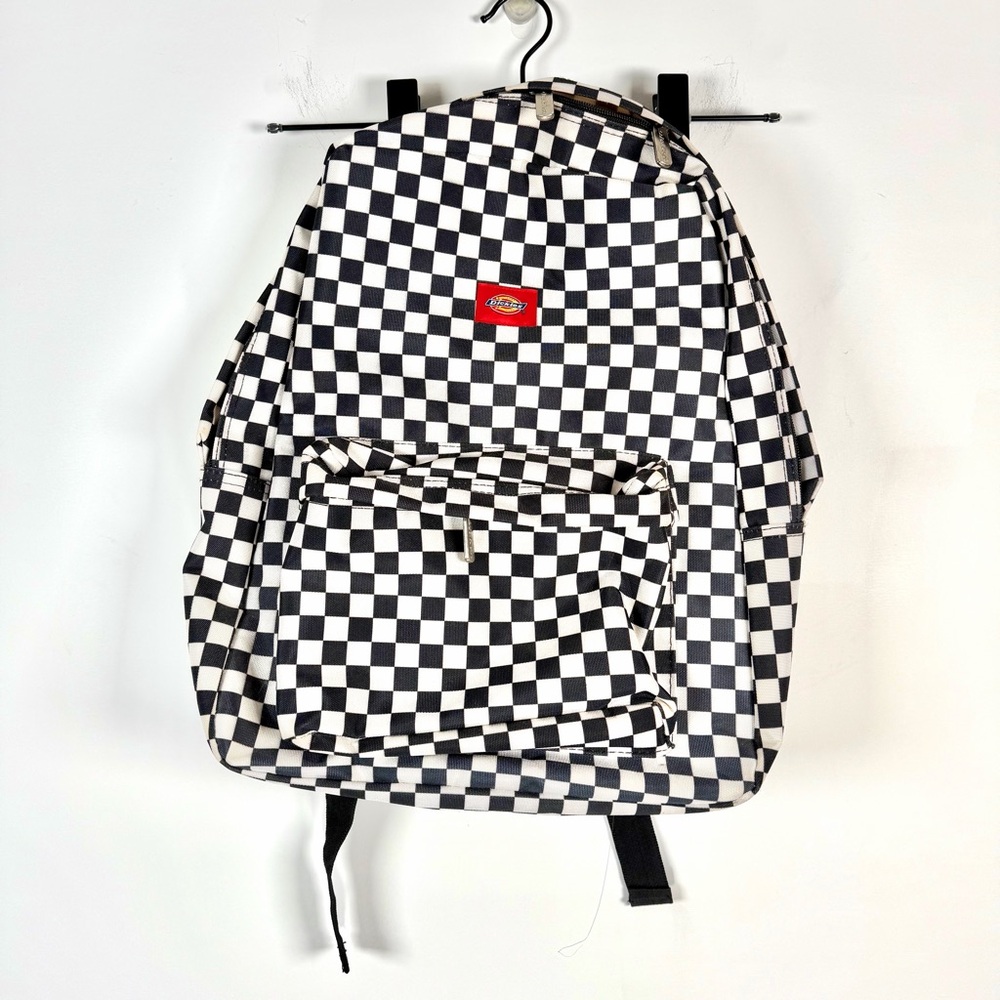 Dickies Black and White Checkerboard Canvas Backpack